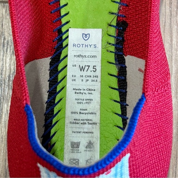 Rothy's The Square Flats In Cardinal Red Size 7.5 - Picture 6 of 6